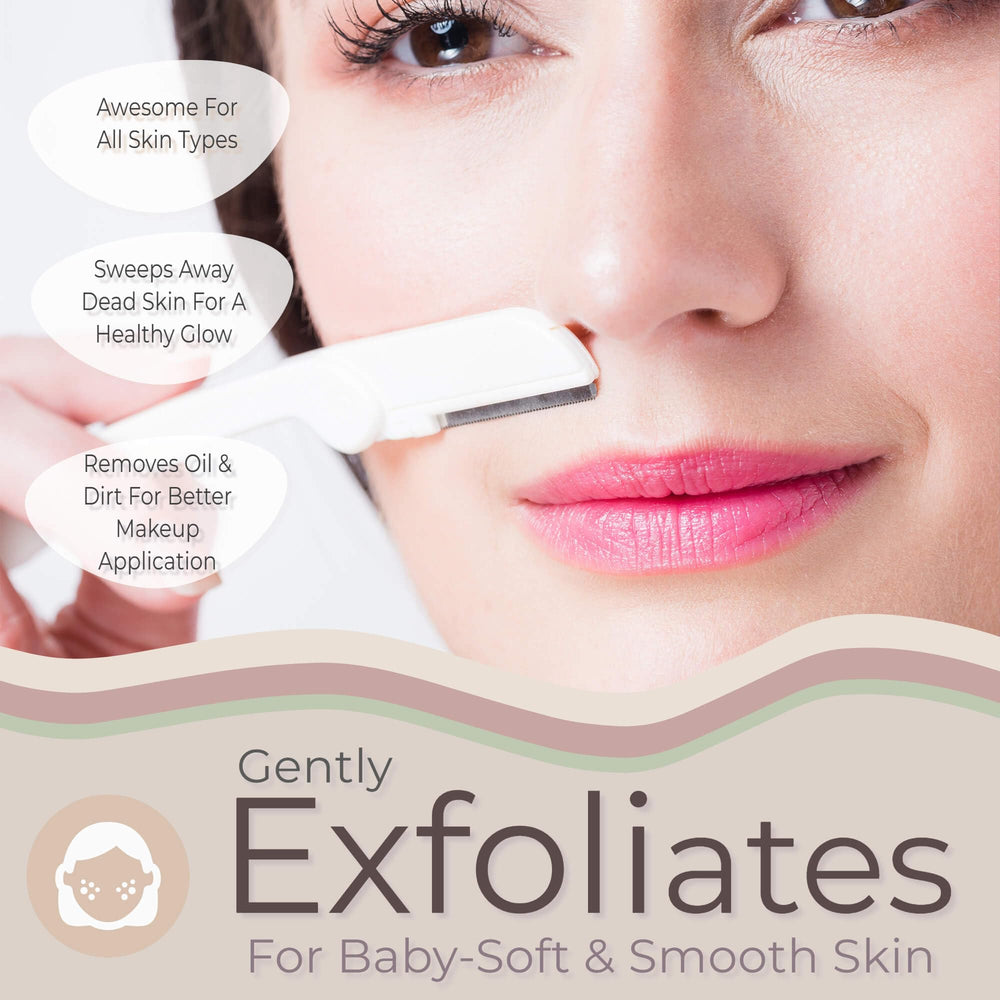 Jasclair Dermaplaning Razor before-after skin texture for smoother makeup base