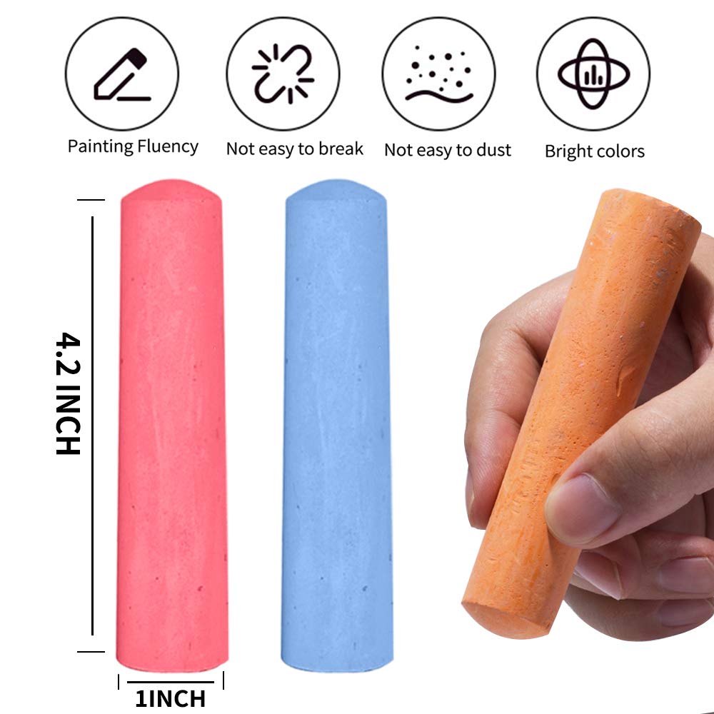 JASNKKONT break-resistant chalk stays intact during bold sidewalk drawings.