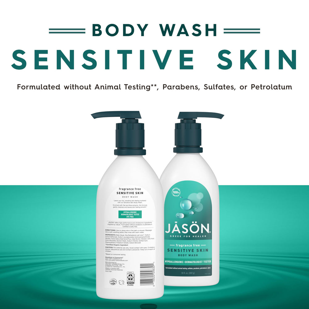 Jason Sensitive Skin Fragrance Free Body Wash – foamy lather in use