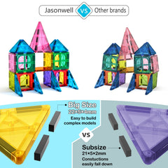 Jasonwell magnetic tiles classroom learning supports early geometry and color recognition.