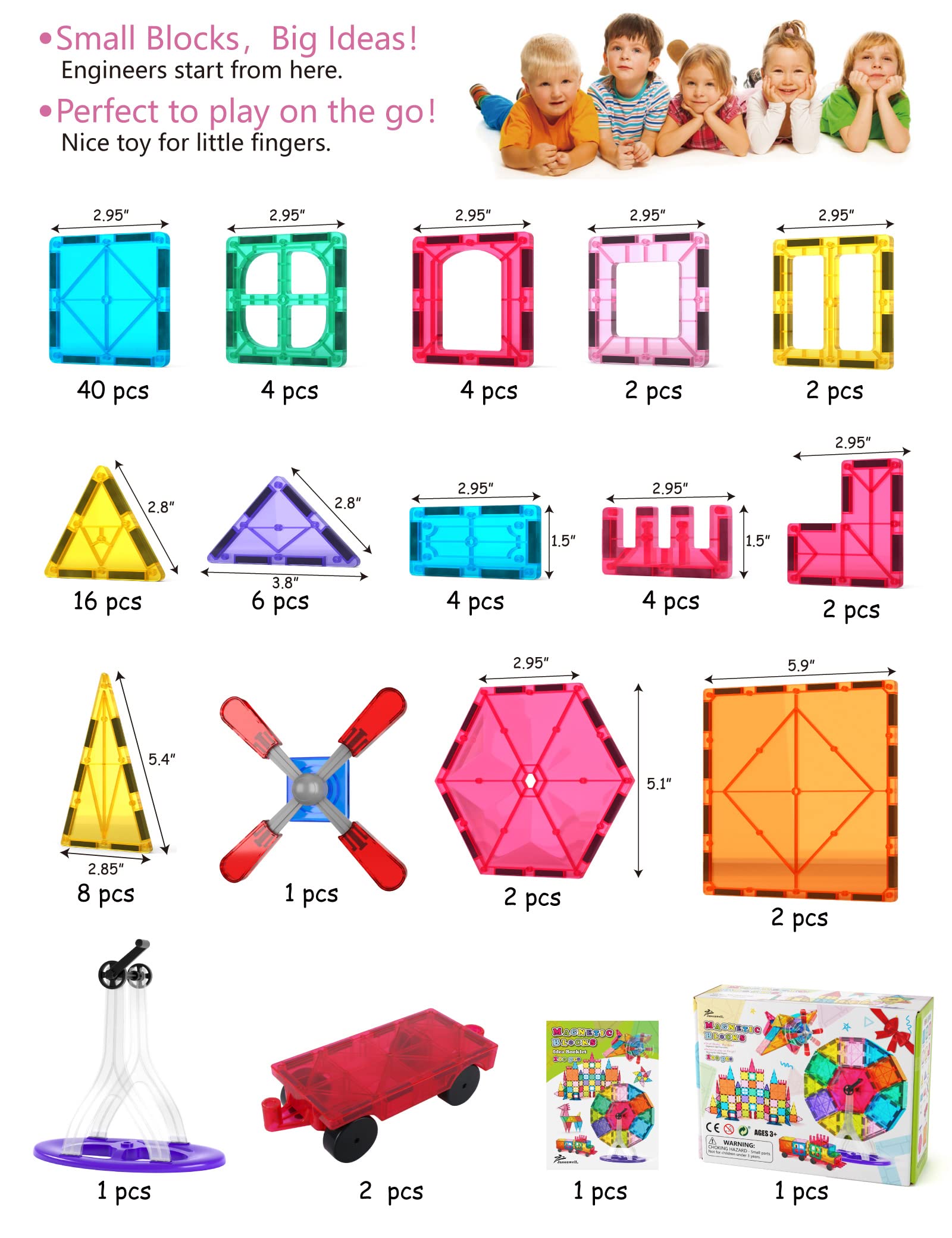 Jasonwell magnetic tiles strong magnets enable easy construction and stability.