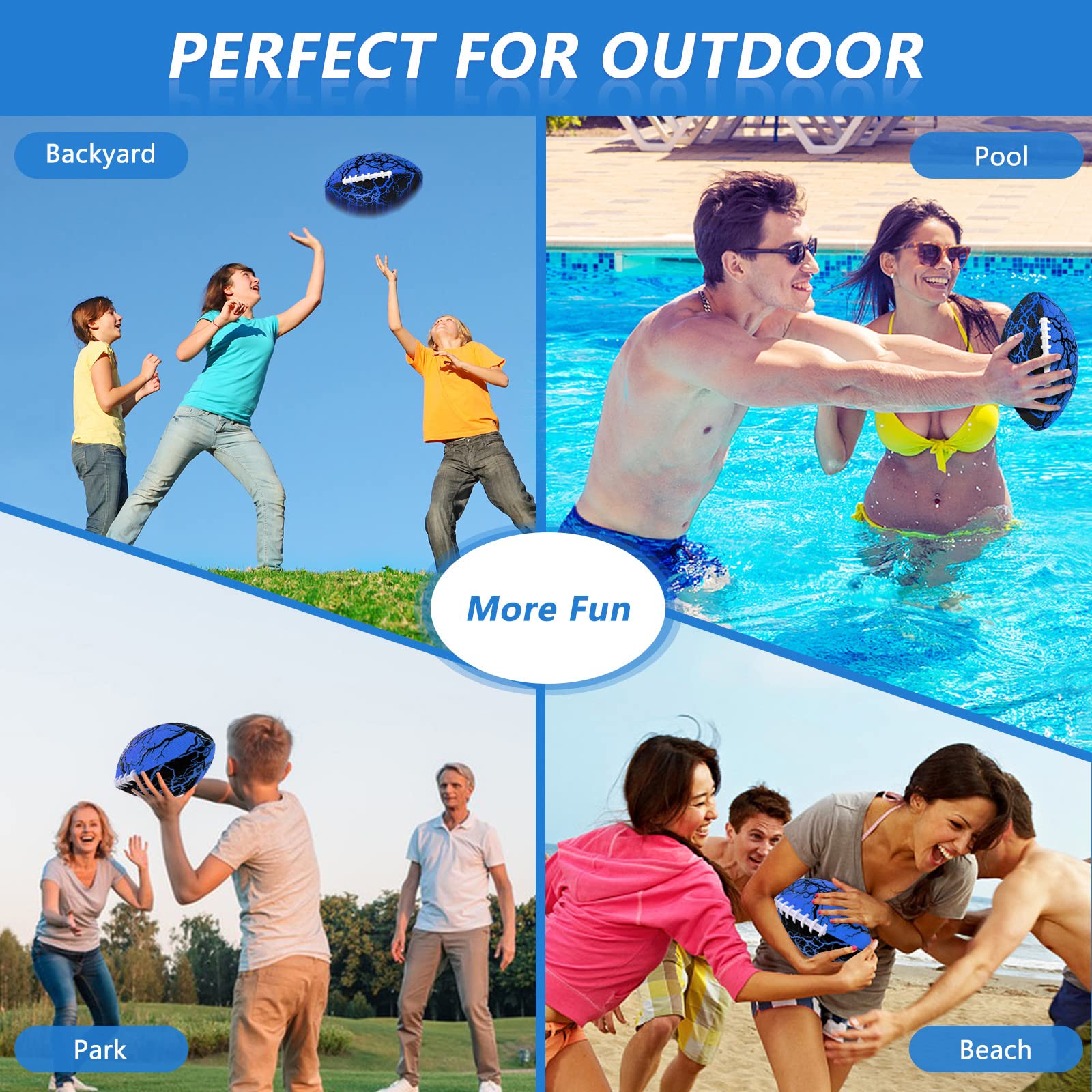Jasonwell waterproof football enjoyed by kids and adults at a backyard party.