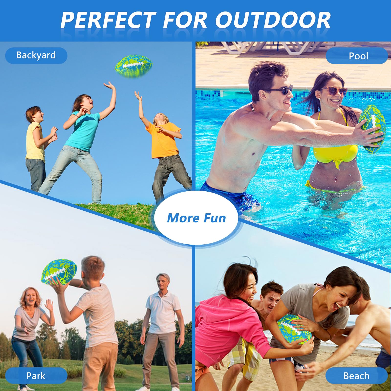 Jasonwell waterproof football with pump included for fast setup before play