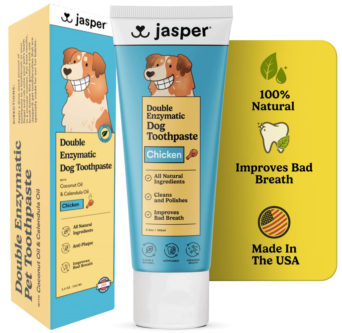 Jasper Dog Toothpaste double enzymatic bottle ready for daily dental care