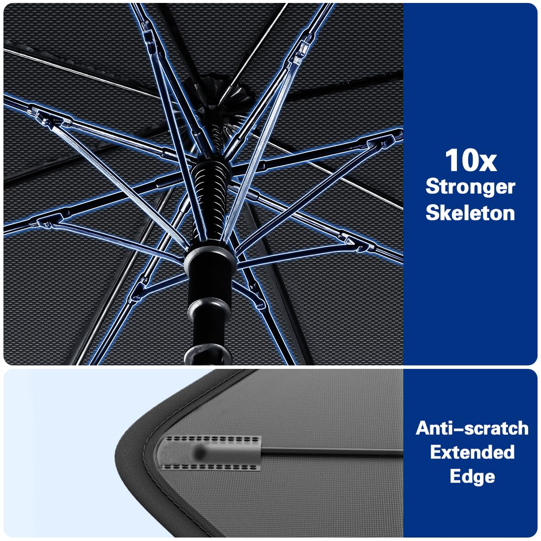 JASVIC heat-insulation shade helps keep interior cooler during hot commutes.