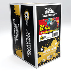 Java Factory Da Bomb dark roast pod in a K-Cup brewer for bold flavor