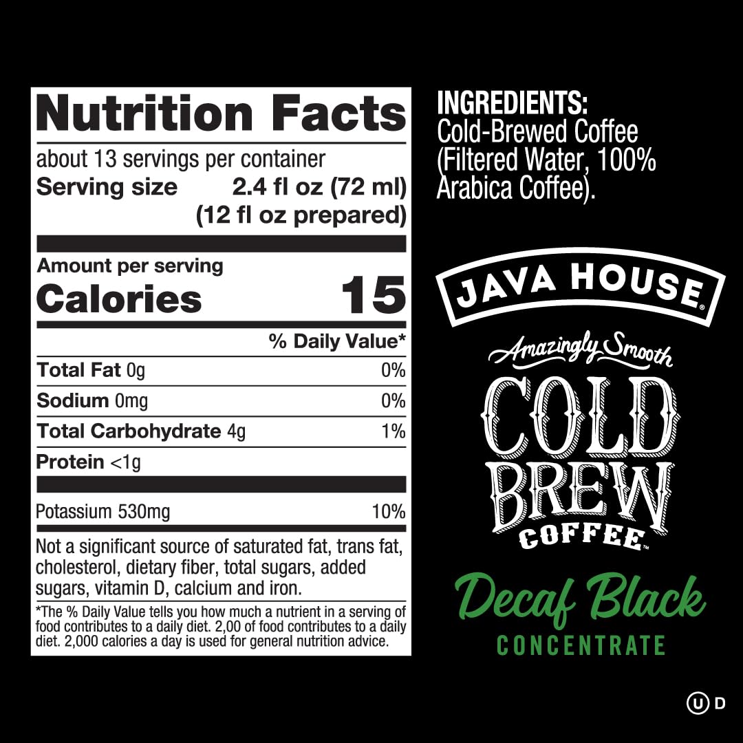 JAVA HOUSE concentrate being poured into water for easy prep.