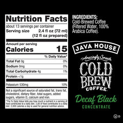 JAVA HOUSE concentrate being poured into water for easy prep.