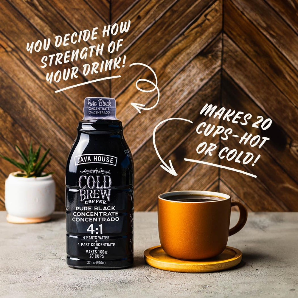 JAVA HOUSE hot or iced serving setup demonstrates versatile preparation options.