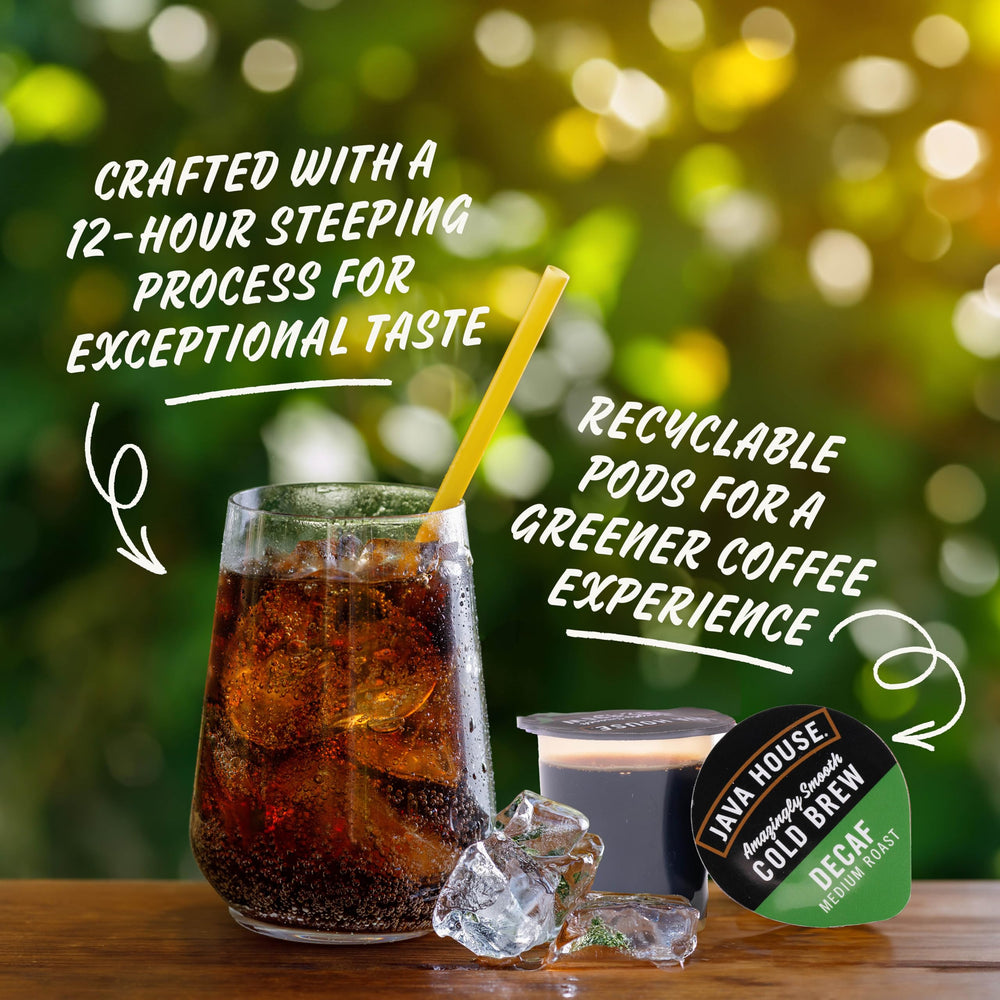 Java House hot or iced serving suits versatile at-home coffee.