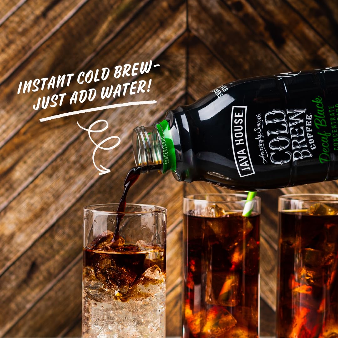 JAVA HOUSE glass with ice highlighting bold flavor notes.