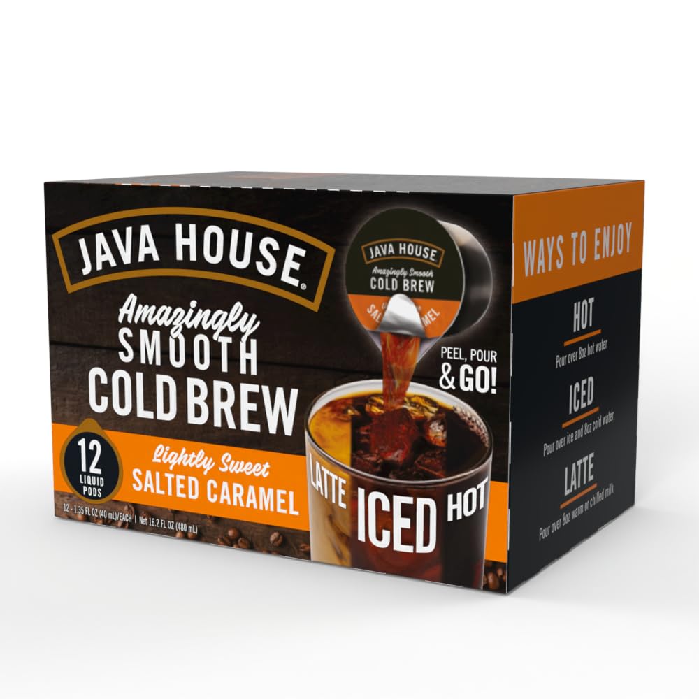 Java House salted caramel flavor detail highlights nuanced sweetness for a quick caffeine boost.