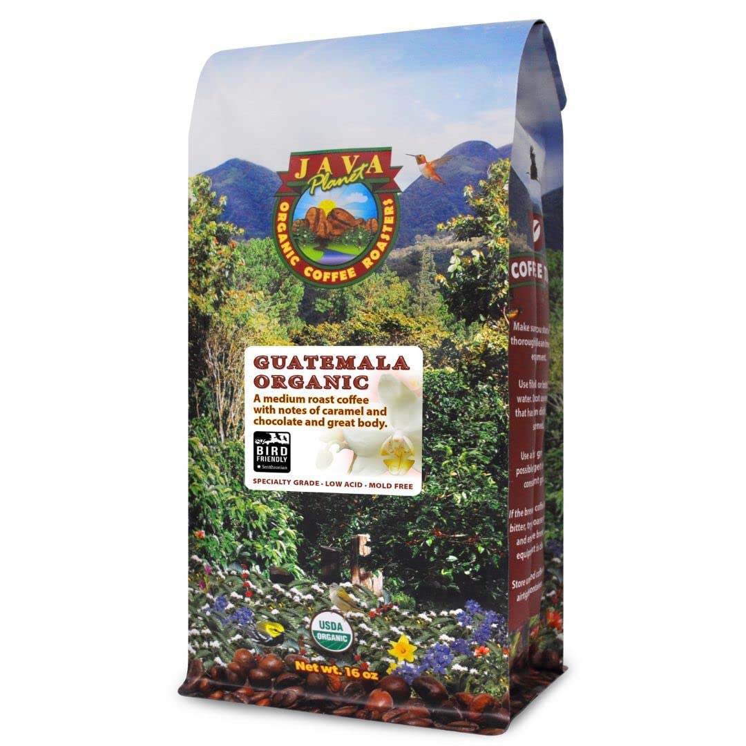 Java Planet low acid organic coffee, Huehuetenango beans for a smooth brew