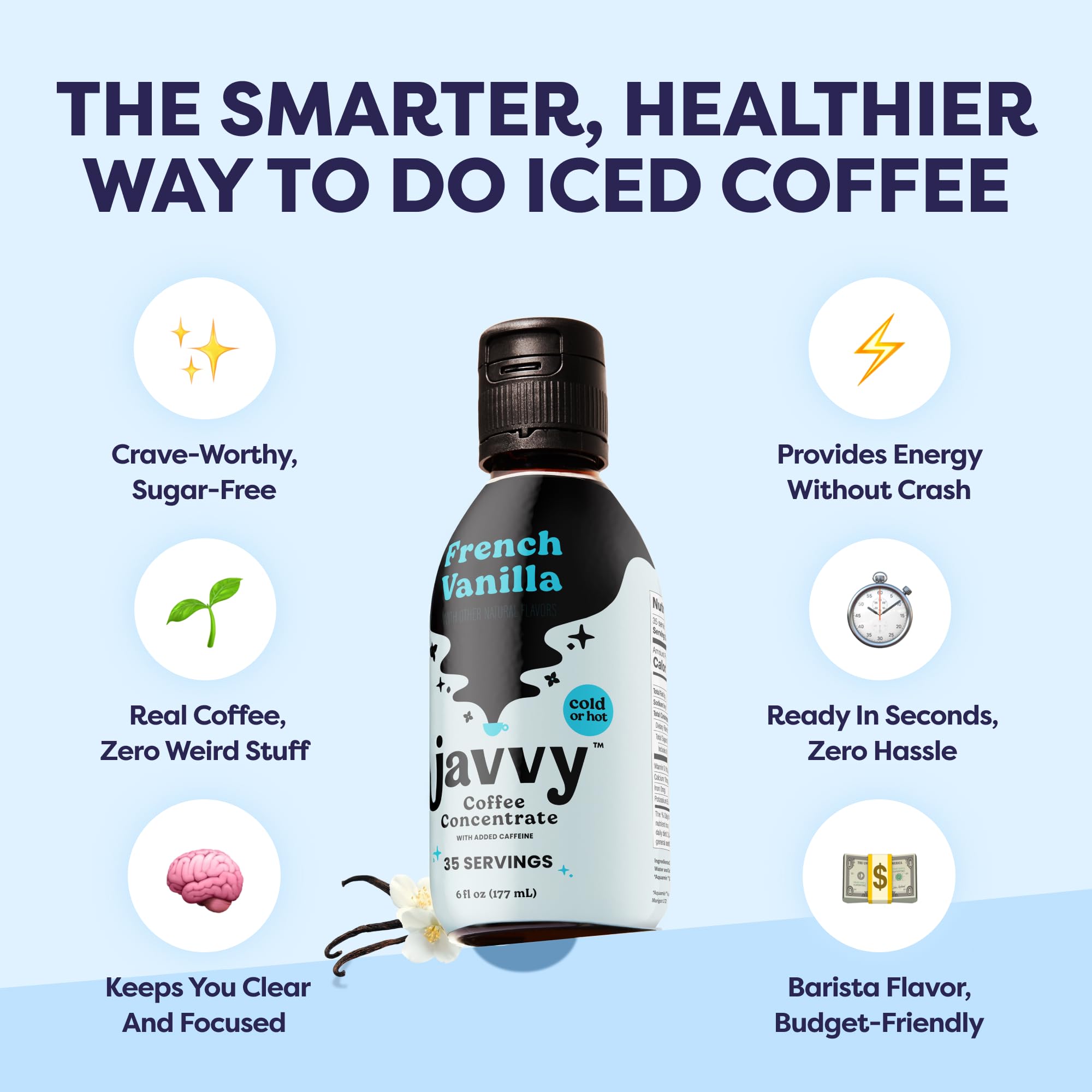 Javvy latte steam shot highlights creamy texture and smooth sweetness.