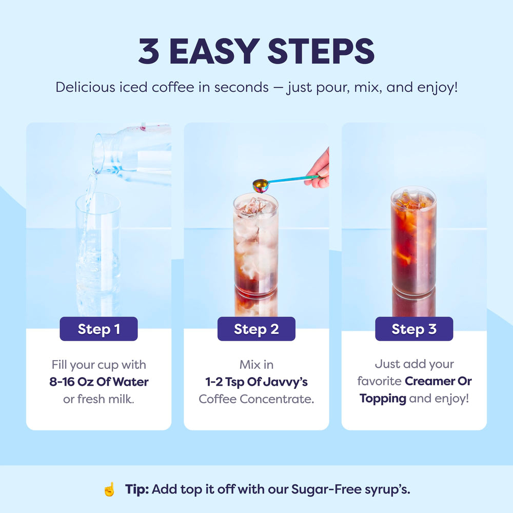 Javvy no-artificial-additives label shows natural ingredients for a healthier coffee ritual.