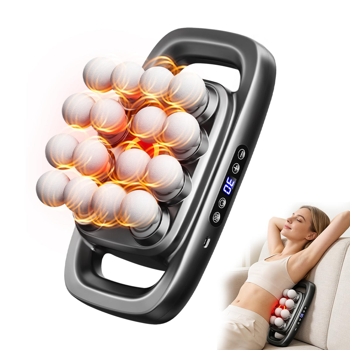 Jaxiuk 16 heads massage gun grey for full body deep relief and recovery