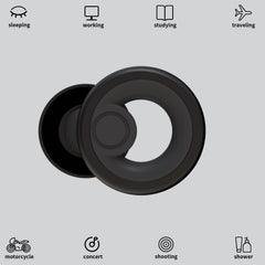 Jayine Ear Plugs in a compact travel case for easy on the go use.