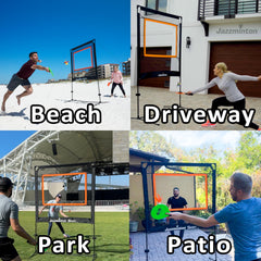 Jazzminton Sport indoor-outdoor play image highlights flexible season-ready setup