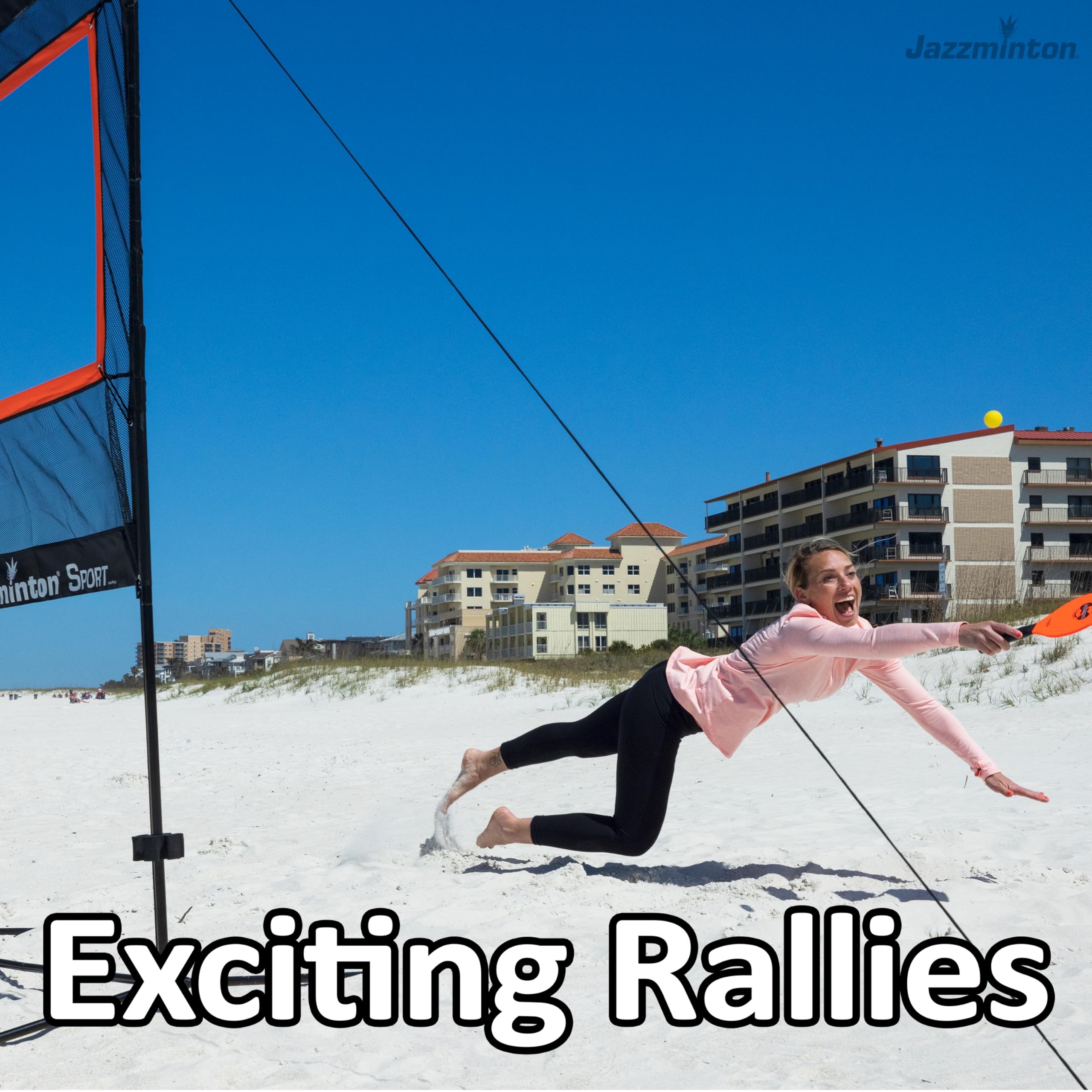 Jazzminton Sport long rallies capture boundary-free, high-action gameplay
