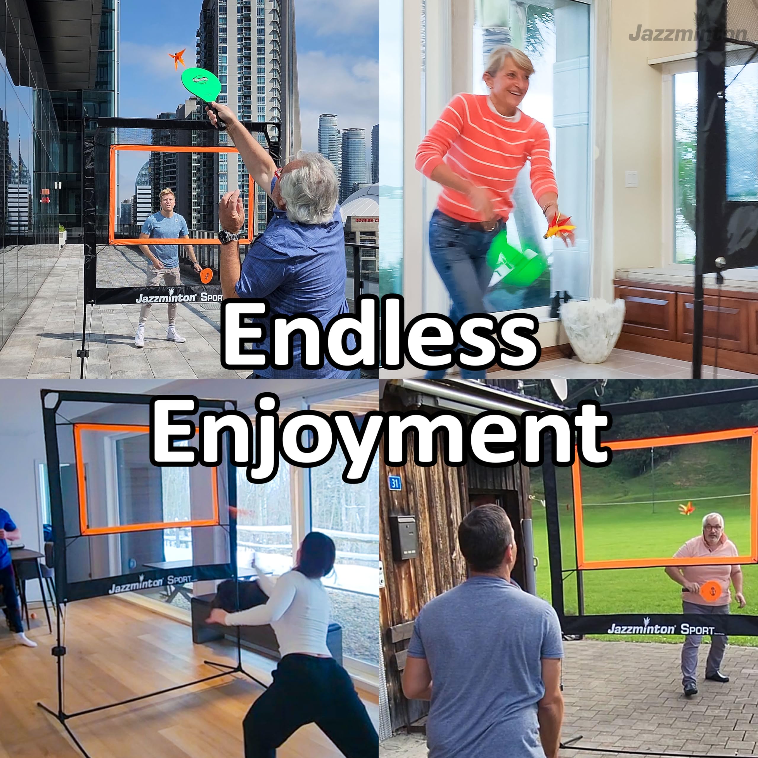 Jazzminton Sport wind-condition play demonstrates birdies built for outdoor breezes
