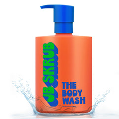 JB SKRUB body wash bottle with pump for convenient, foaming clean.