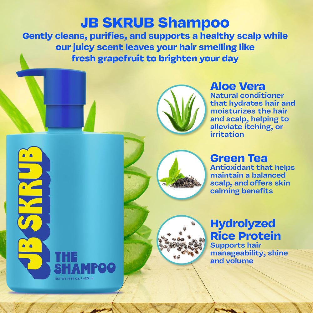 JB SKRUB Shampoo delivers soft, manageable hair after washing