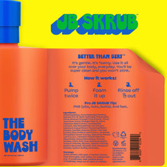 JB SKRUB natural citrus scent delivers a refreshing shower experience.