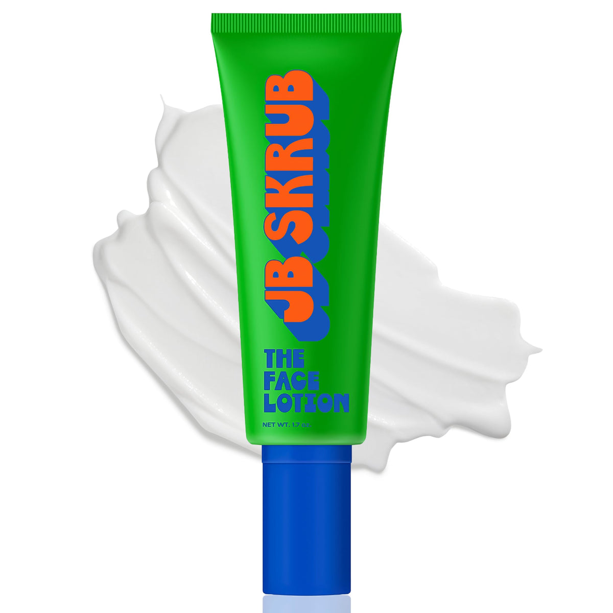 JB SKRUB The Face Lotion bottle shows blue light protection for screen time.
