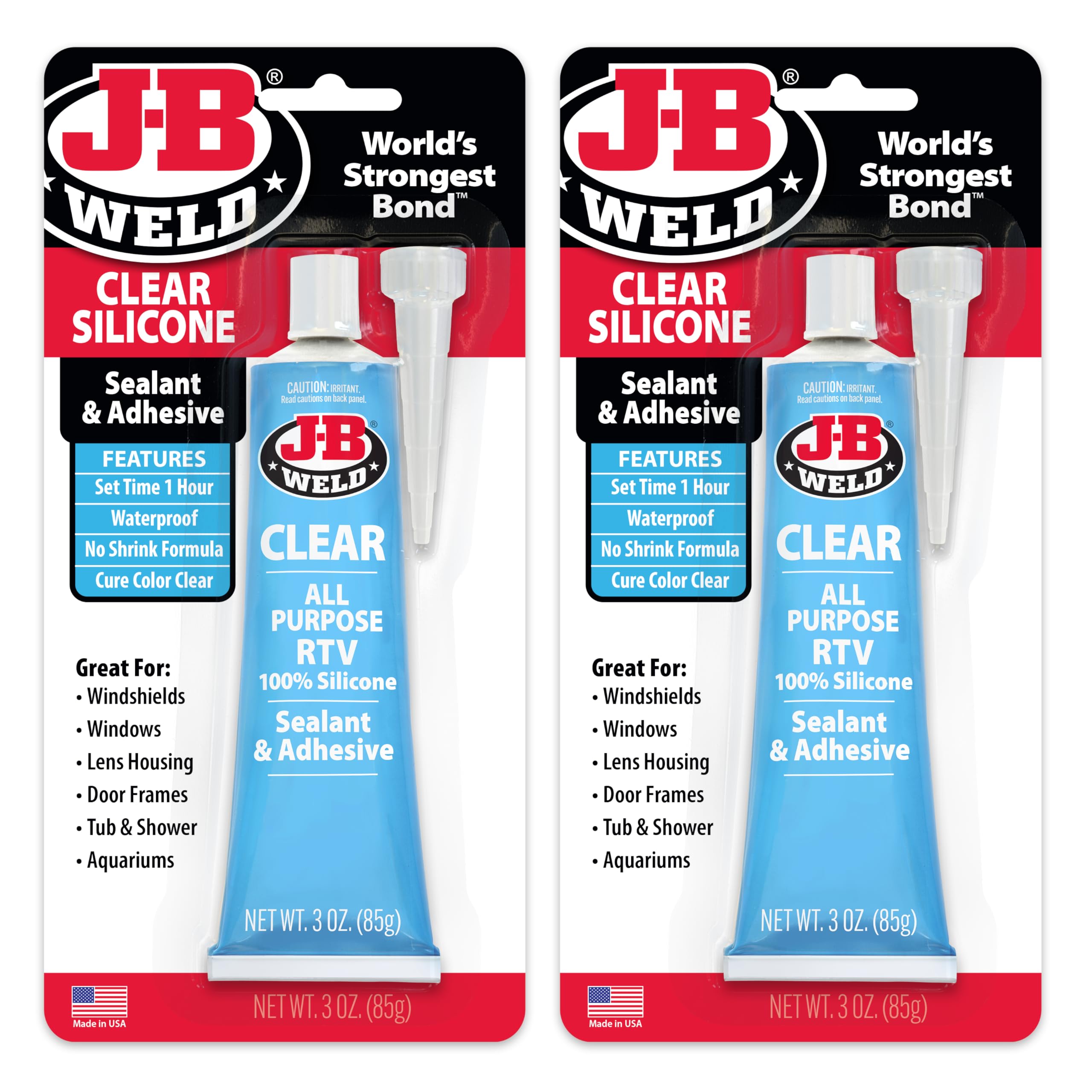 J-B Weld Clear Sealant seals a tub area for a waterproof edge.