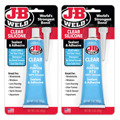J-B Weld Clear Sealant seals a tub area for a waterproof edge.