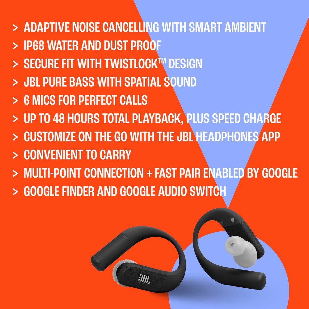 JBL Endurance Peak 4 ambient-aware mode switch illustrates keeping awareness while listening.