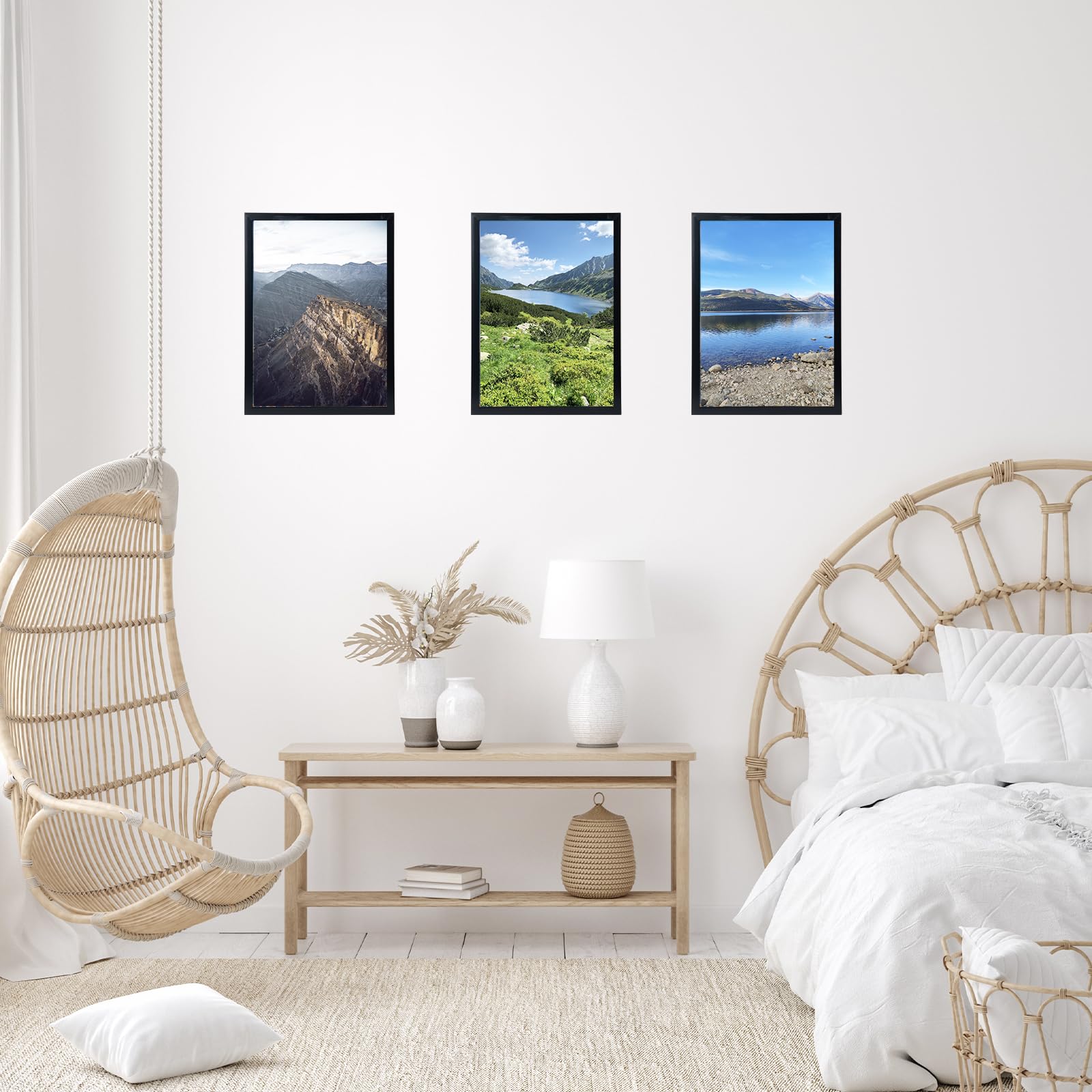JCJMY black frame enhances bedroom or living room wall decor.