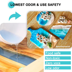 JDiction epoxy resin crystal clear table top with glass-like gloss