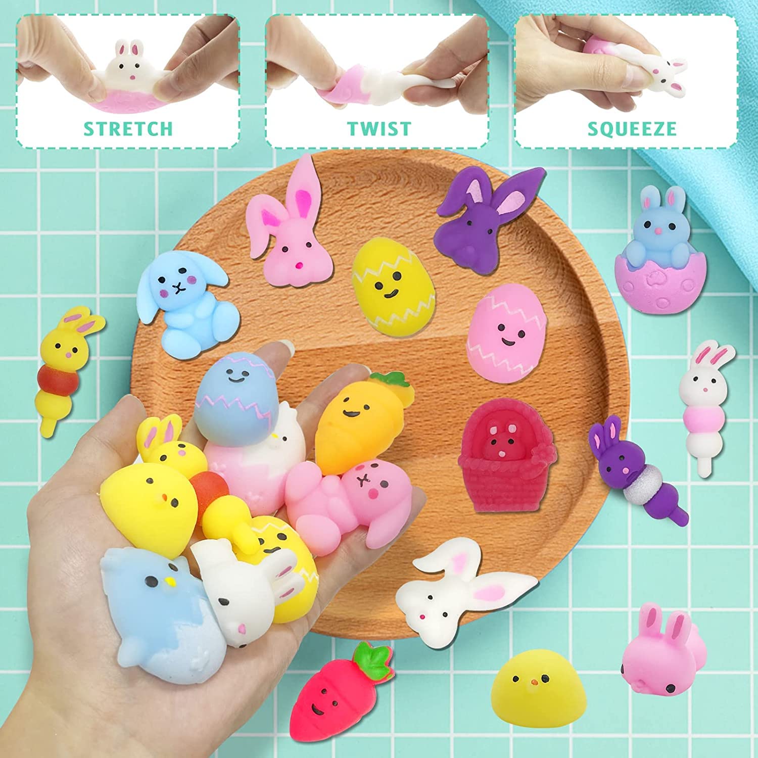 JDSTY Easter Mochi Squishy Carrot for squeezable texture and bunny-themed play