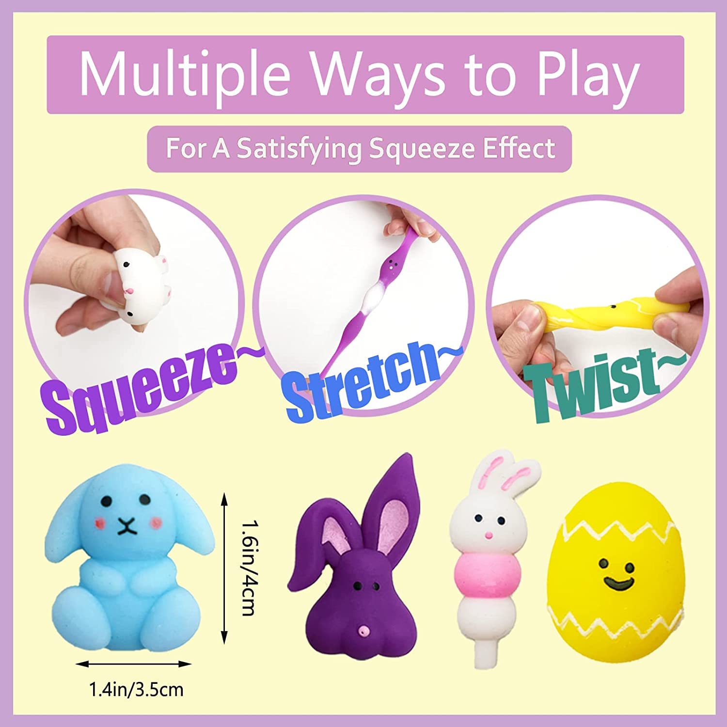 JDSTY Easter Mochi Squishy Egg for twisting, squeezing, and Easter toy joy
