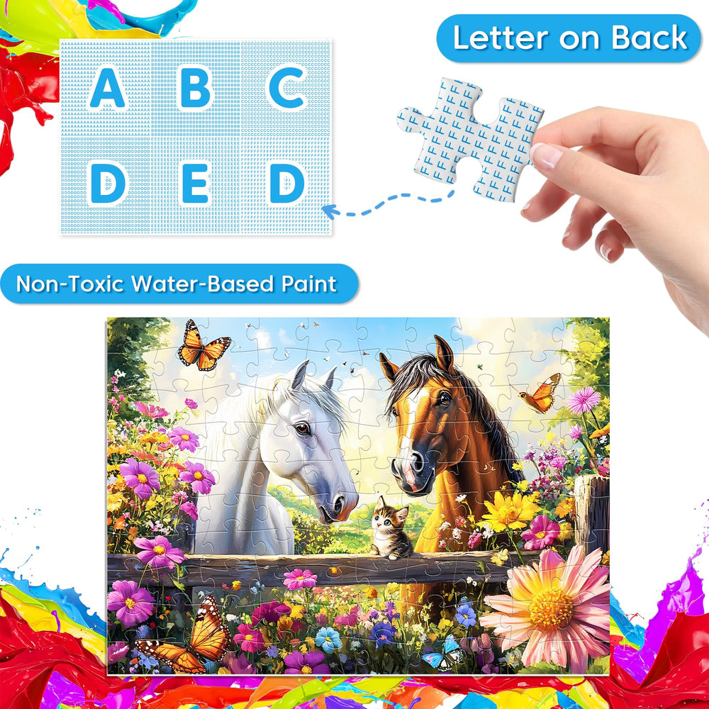 Jeacirio 4-pack puzzle: dolphins scene; promotes cooperative play and visual tracking.