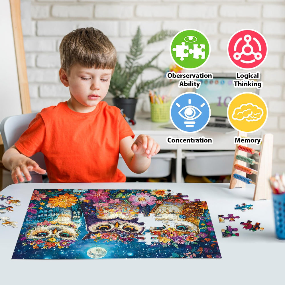 Jeacirio 4-pack puzzles finished size 15x10 inches; clear picture for display after completion.