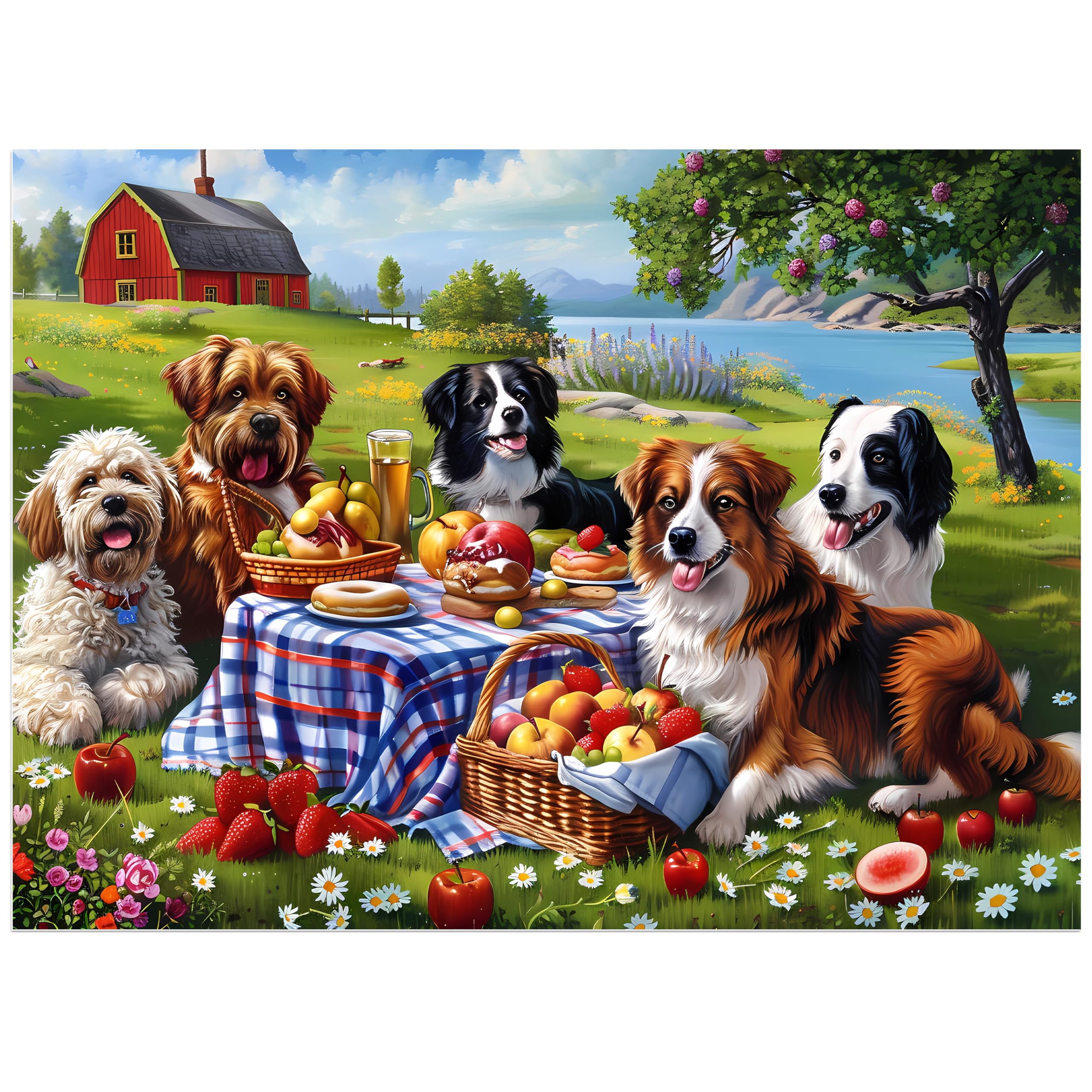 Jeacirio dogs puzzle assembly features vivid colors and durable pieces for satisfying completion.