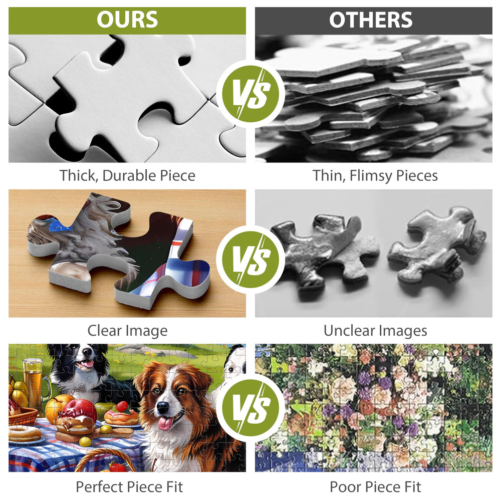 Jeacirio dogs wine-scene puzzle, perfect for social evenings and mindful focus.