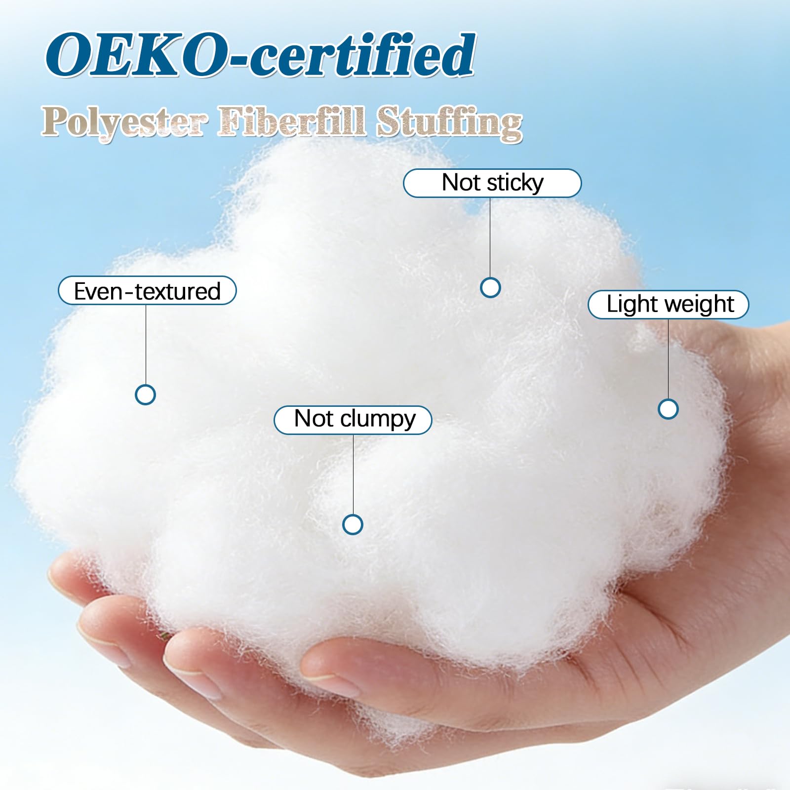 Jecqbor fluffy loft polyfill highlighting cloud-like texture for pillows.
