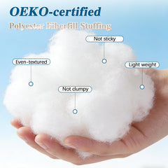 Jecqbor fluffy loft polyfill highlighting cloud-like texture for pillows.