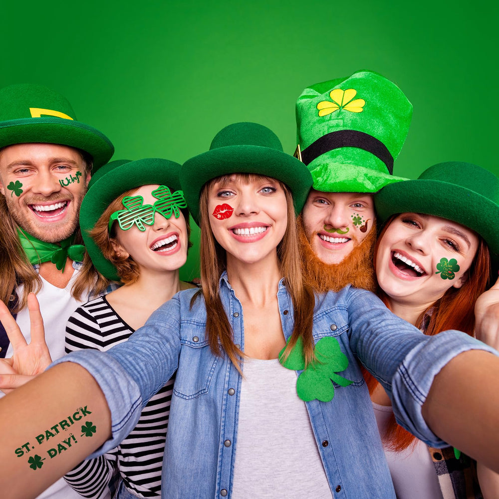 JEEFONNA glitter St Patrick's Day tattoos in small 2x1.8 inch sheets for subtle everyday wear.