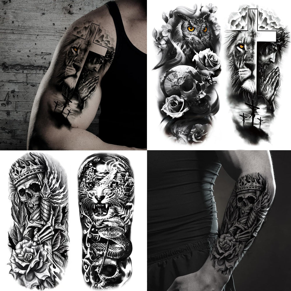 JEEFONNA demon skull 3D tattoos for dramatic costumes.