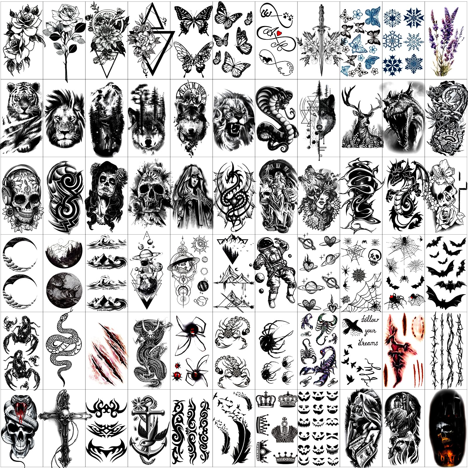 JEEFONNA waterproof long-lasting tattoos for outdoor activities.