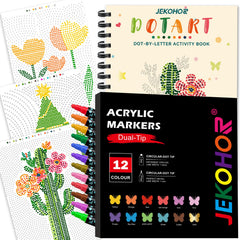 Jekohor coloring book cover with dot art meditation patterns for mindful relaxation.