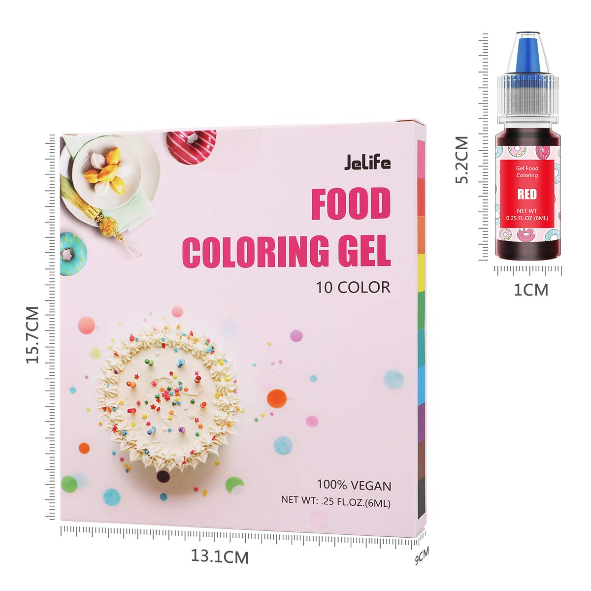 Jelife dropper bottles mix colors for light to vibrant shades.