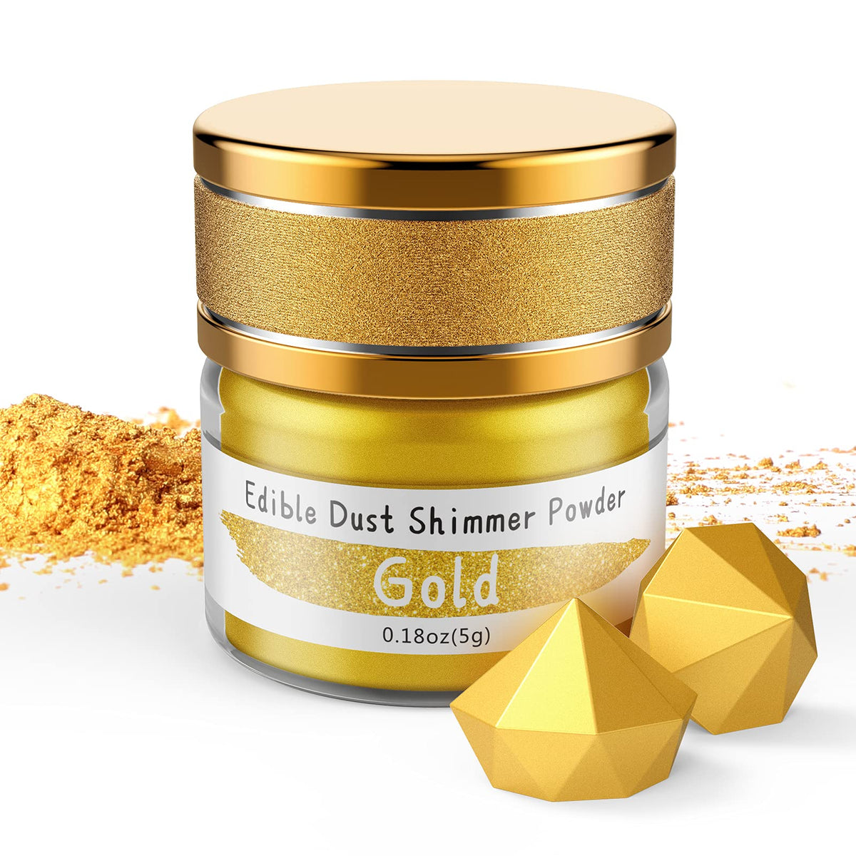 Jelife edible gold luster dust on cake adds a glossy finish and visual appeal