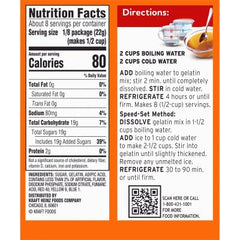 Close-up of Jell-O Peach Gelatin Box highlighting convenient packaging.