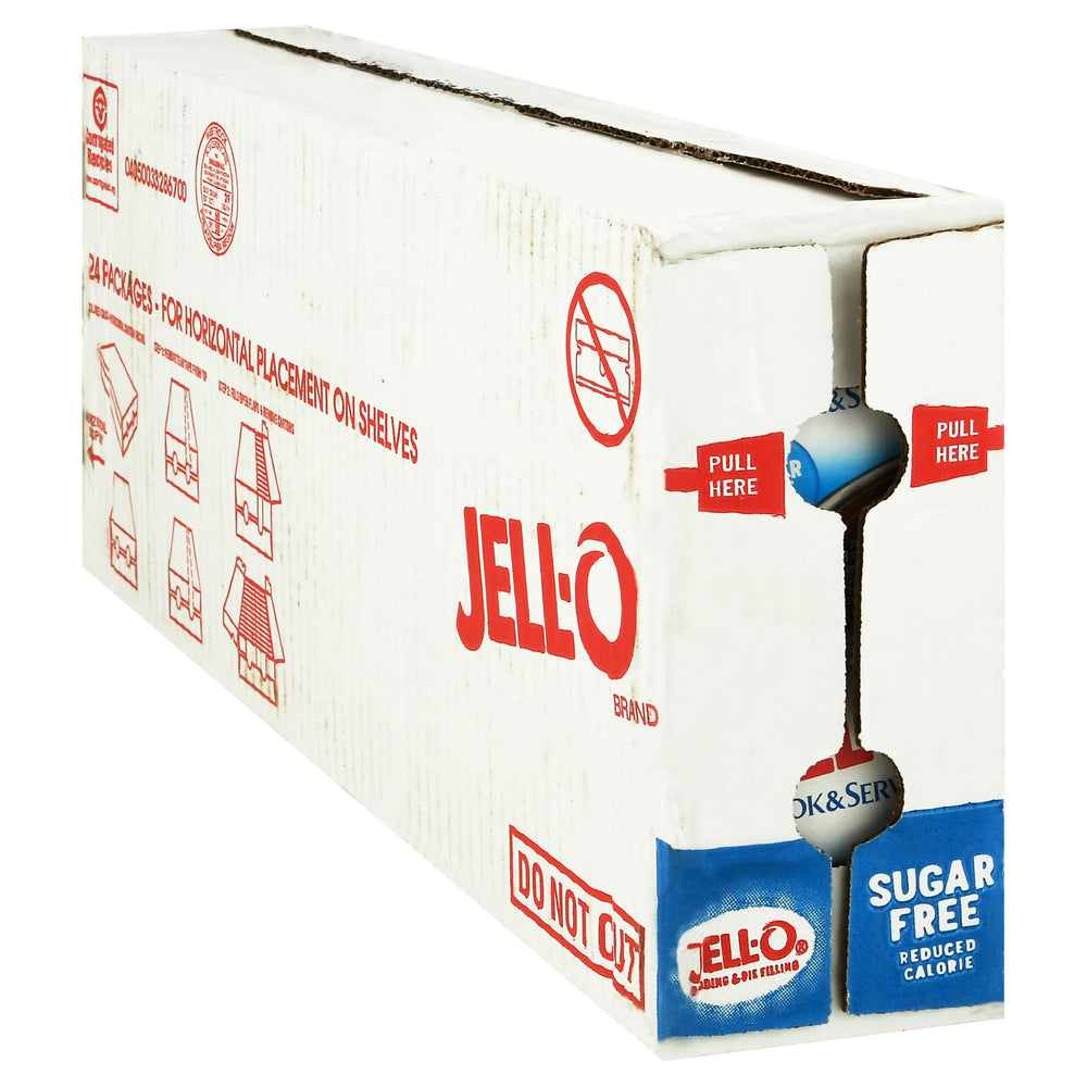 Jell-O Zero Sugar Chocolate Pudding packaging closeup