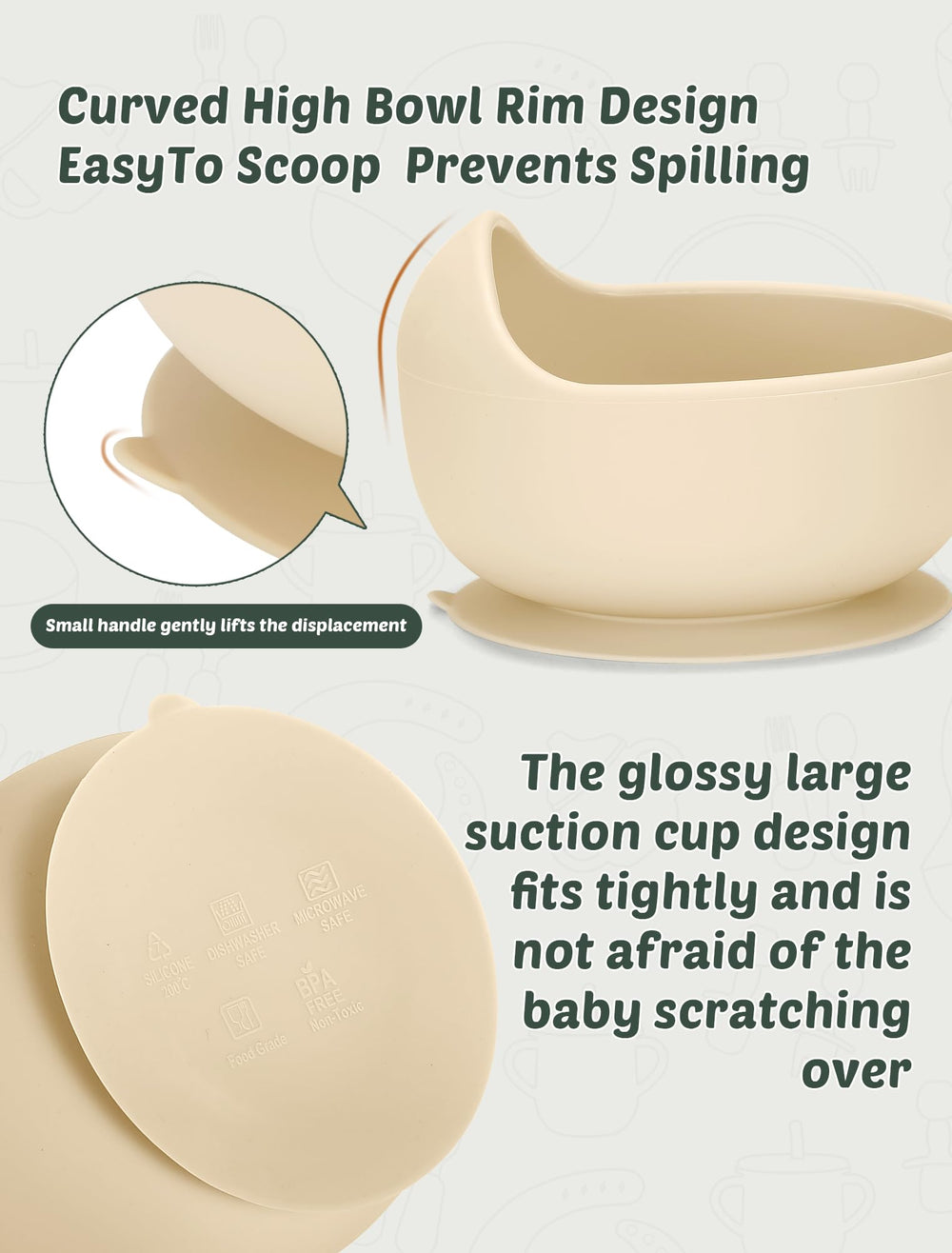 JELLDJK silicone spoon for easy grip and safe feeding